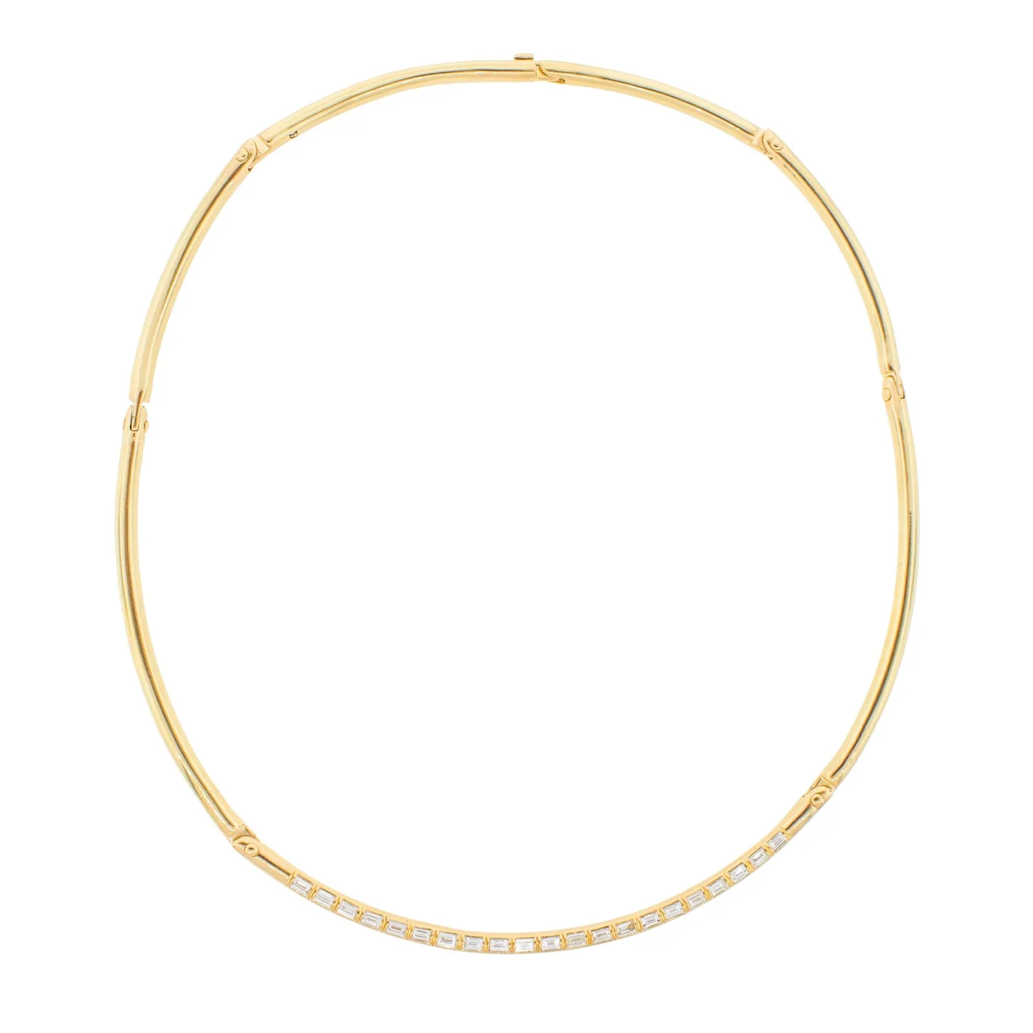 18K Gold Carabiner Necklace with Diamonds