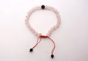 Adjustable Rose Quartz Men's Wrist Mala With Amethyst