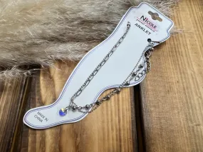 Silver Double Chain Anklet